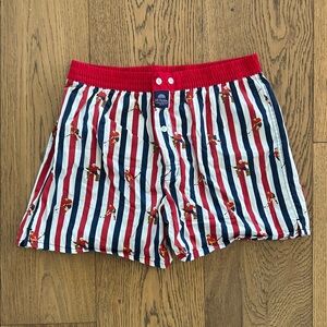Men's Red and Blue Striped Boxers